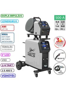   MASTROWELD MIG-500 DUALPULSE SZINERGIKUS VEZÉRLÉSŰ DUPLA IMPULZUS FOGYÓELEKTRÓDÁS ÍVHEGESZTŐ