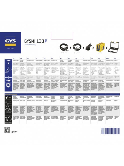 GYS Gysmi 130 P inverteres hegesztőgép hegesztő inverter mma bevont elektródás