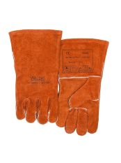 Weldas 10-2101 tenyérbehajló hüvelykujjas hegesztőkesztyű piros hasított marhabőr mig co kesztyű