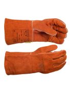 Weldas 10-2101 tenyérbehajló hüvelykujjas hegesztőkesztyű piros hasított marhabőr mig co kesztyű