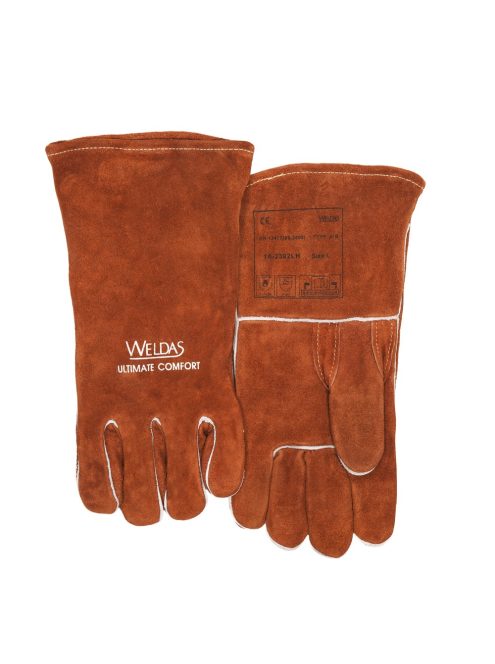 Weldas 10-2392 MIG hegesztő kesztyű egyenes megerősített hüvelykujjal rendelkező hasított tehénbőrből készült hegesztőkesztyű XXL (10 1/2)