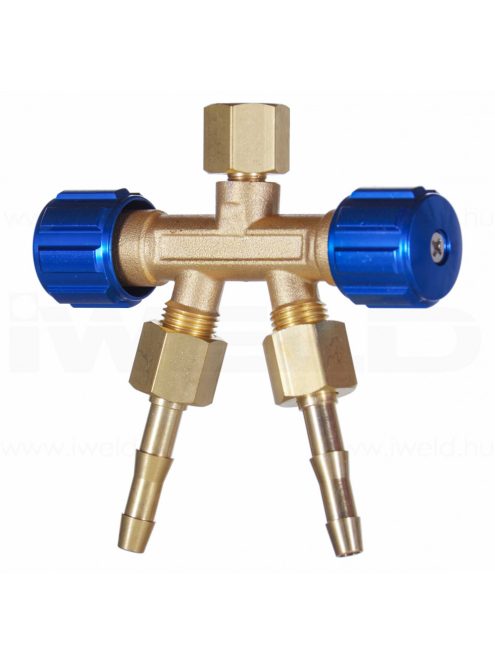 Iweld hegesztéstechnika Kettős kieresztő szelep O2 1/4-es jobbos 14008167 hegesztéstechnika
