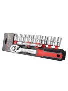 Lev Festa dugókulcs készlet, racsnis hajtókarral 12 részes, 1/2˝, 10-24mm, 72 fog, CrV