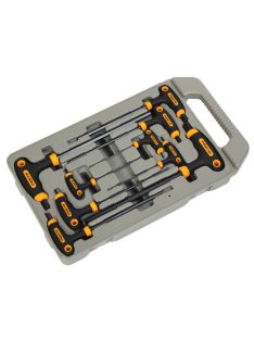   Lev Festa T-csavarhúzó imbusz készlet, 9 részes, hatlapú, 2, 2.5, 3, 4, 5, 6, 7, 8, 10mm, CrV, műanyag dobozban