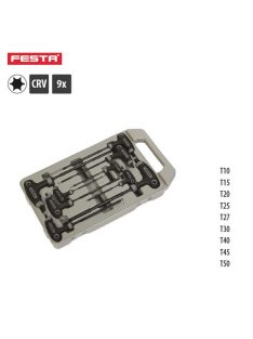   Lev Festa T-csavarhúzó Torx készlet, 9 részes, T10, 15, 20, 25, 27, 30, 40, 45, 50, CrV