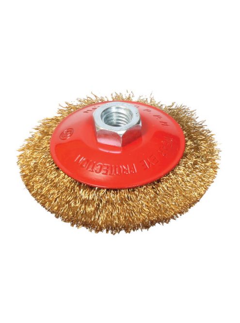 Lev Festa kúpos körkefe 125x10mm- M14- 0,3 hullámos réz bevonatú