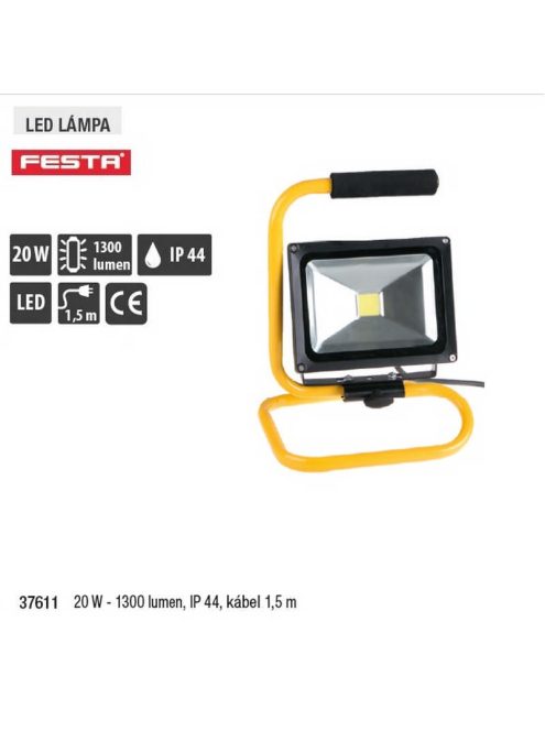 Lev Festa Led munkalámpa, állvánnyal 20W- 1600 lumen, IP 54, kábel 1,8 m