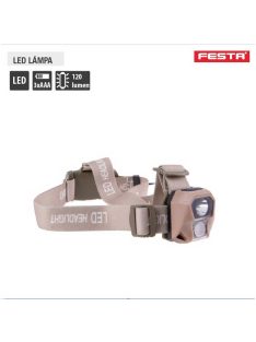   Lev Festa LED fejlámpa 120 lumen, 3db égő, piros fény, 3xAAA
