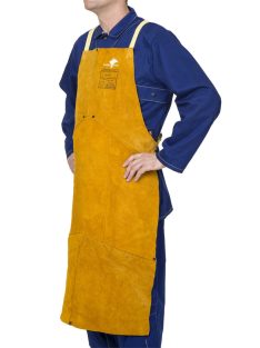   Weldas Golden Brown hasított tehénbőrből készült hegesztőköpeny 60x107cm 44-2142