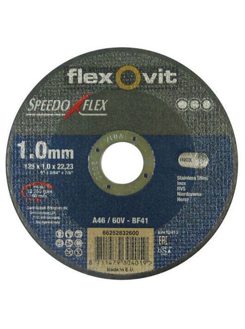 Flexovit Speedoflex vágókorong 125x1,0x22,2mm, BF41, fém-inox