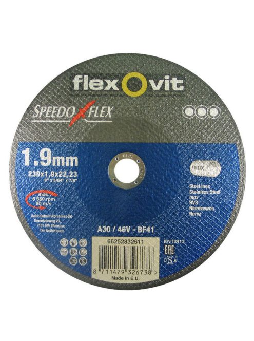Flexovit Speedoflex vágókorong 230x1,9x22,2mm, BF41, fém-inox