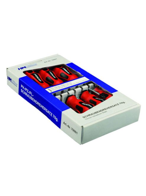 HM Müllner csavarhúzó készlet 7 részes, PH/PZ/FL, mágneses fejjel