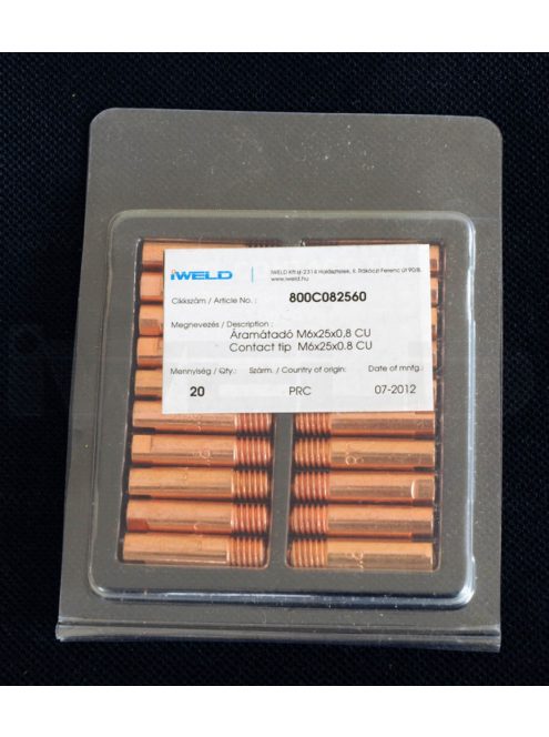 Iweld Áramátadó M6x25x0,8 CU hegesztéstechnika 800C082560 hegesztés áramvezető