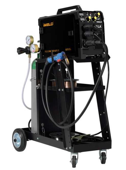 IWELD GORILLA POCKETMIG 205 ALUFLUX Silverback hegesztőgép kocsival