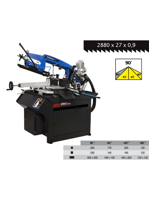 PILOUS ARG 260 PLUS -F gravitációs-hidraulikus szalagfűrészgép