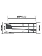 Parweld egyenes gázterelő P200 átm. 16 mm 180A  hegesztés hegesztéstechnika B1529