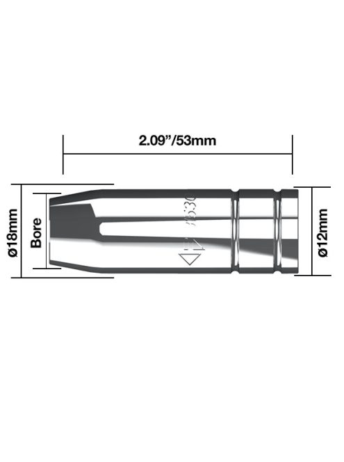 Parweld szűkülő kúpalakú gázterelő P200 átm. 11 mm 180A hegesztés hegesztéstechnika B1531