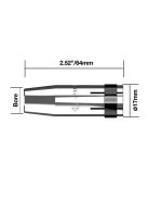 Parweld egyenes gázterelő átm. 17 mm 250A hegesztés hegesztéstechnika B2415