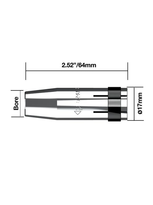 Parweld kúpalakú gázterelő átm. 12,5 mm 250A hegesztés hegesztéstechnika B2416