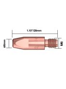 Parweld áramátadó 1,2mm M6 x 28mm CR keménykróm hegesztés hegesztéstechnika B2504-12CR