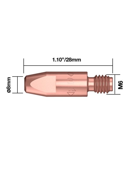 Parweld áramátadó 1,2mm M6 x 28mm CR keménykróm hegesztés hegesztéstechnika B2504-12CR