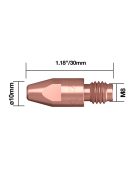 Parweld áramátadó 1,0mm M8 x 30mm CR keménykróm hegesztés hegesztéstechnika B4014-10CR