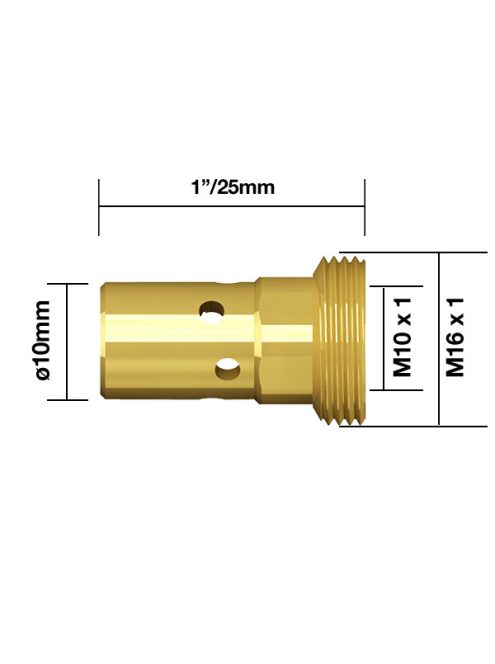 Parweld közdarab M8X25mm 500A 400A-os hegesztőpisztolyhoz hegesztés hegesztéstechnika B5001