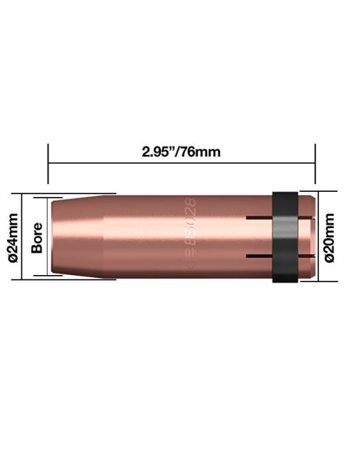 Parweld szűkülő kúpalakú gázterelő átm. 14mm 500A hegesztés hegesztéstechnika B5029