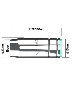 Parweld szűkülő kúpalakú gázterelő P250 átm. 11,5 mm 230A hegesztés hegesztéstechnika ECO2509
