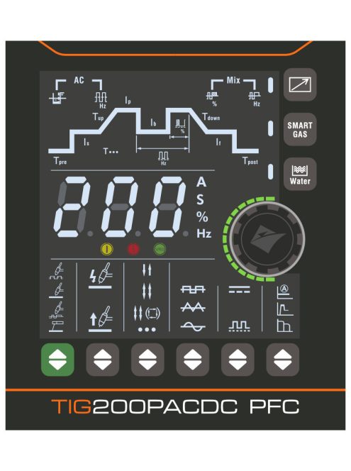 Jasic EVO20 TIG 200P AC/DC PFC (E2S22) LCD inverteres hegesztőgép