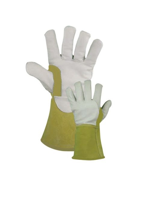 PARWELD prémium AWI hegesztő kesztyű hosszú sárga/fehér 10-es hegesztés hegesztéstechnika P3835