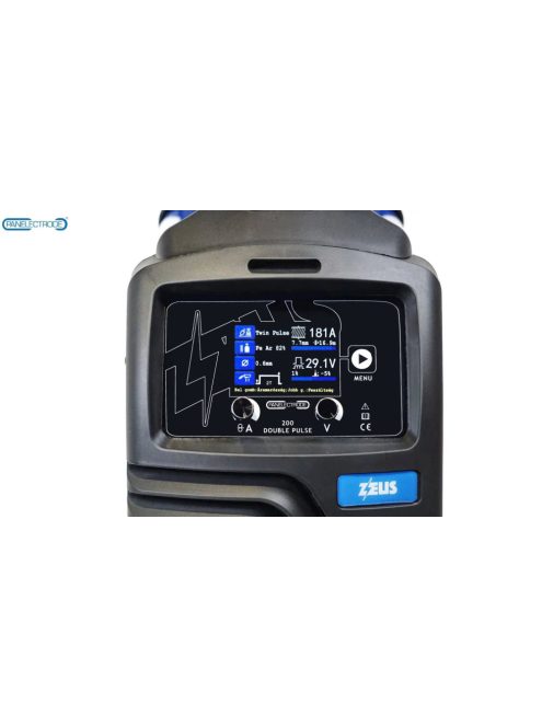 Panelectrode ZEUS 200 Double Pulse (4x4) inverteres hegesztőgép távszabályzós 24KD 3m munkakábellel
