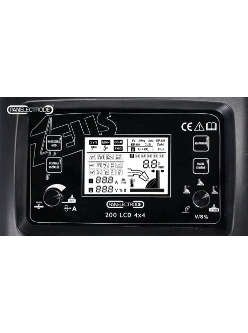 Panelectrode ZEUS 200 LCD 4x4 szinergikus inverteres hegesztőgép
